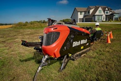 Ditch Witch JT21 horizontal directional drill at a residential jobsite