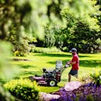 man mowing