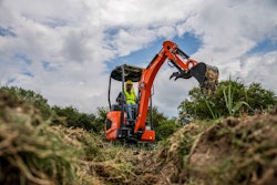 Kubota U17-5 Mini Excavator digging ditch