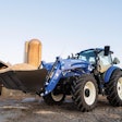 a new holland 120 powerstar tractor on a farm