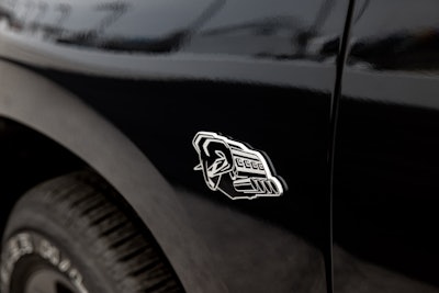 The new fender-mounted 'Symbol of Protest badge' created by the Ram design team for the 2026 Ram 1500 with Hemi.