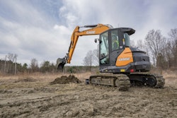 Case's new 8.8-metric-ton CX85E midi excavator has a fixed boom and zero tail swing.