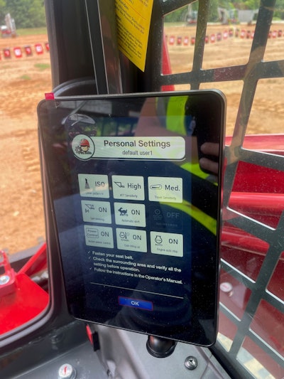 Once the machine has started, operators can adjust key settings on the TL11R3's quick start menu.