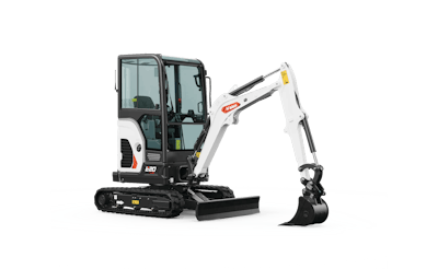 The new Bobcat E20 can be equipped with an optional enclosed cab.