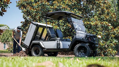The Gator GX Electric's cargo box can hold up to 800 pounds of material.