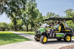 John Deere's new 2026 Gator GX Crew Electric has fold-down rear seats for additional cargo space.