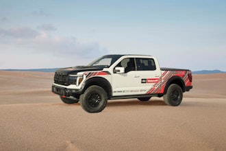 The upfit for the Ford F-150 Raptor R, unveiled at SEMA Fest 2025, will be available through Ford dealers or ASE-certified technicians.