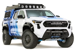 The Toyota Tacoma H2 Overlander Concept runs on hydrogen fuel cells and lithium-ion batteries.