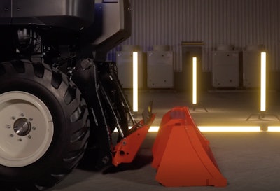 The KVPR attaches autonomously to a bucket.