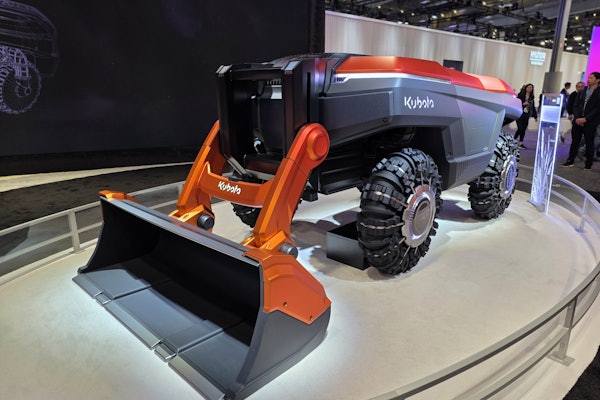 Kubota's concept KVPR robot tractor unveiled at CES 2026.