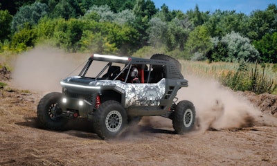 Toyota's Scion 01 Concept UTV delivers more than 300 horsepower and 450 foot-pounds of torque with its Tacoma hybrid engine.