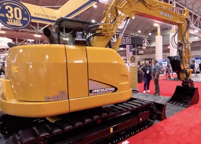 Kato's HD308US-7 features a 57-horsepower Yanmar diesel engine and dig depth of 15 feet.