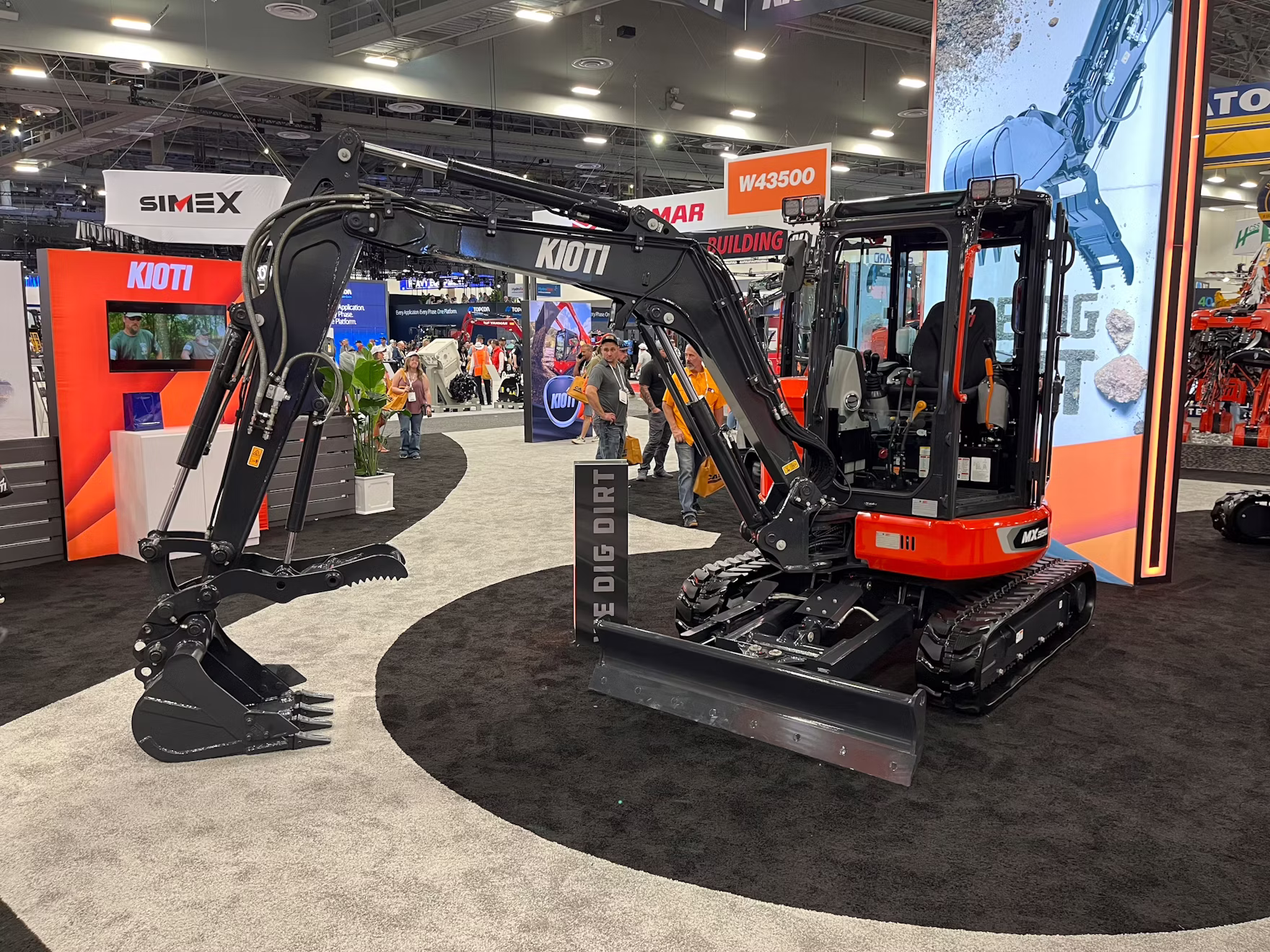 The Kioti MX 350AE, seen here, offers a longer arm than its sister, the MX 350A.