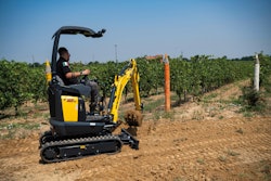 New Holland's smallest excavator is the new E12D at 2,932 pounds and 11.8 horsepower.