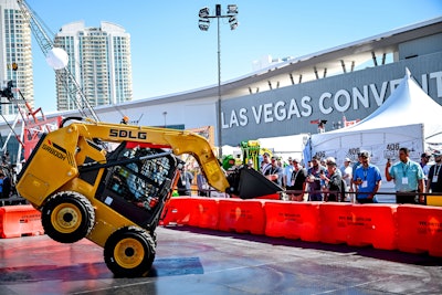 SDLG's new SR800H skid steer performs at ConExpo 2026.