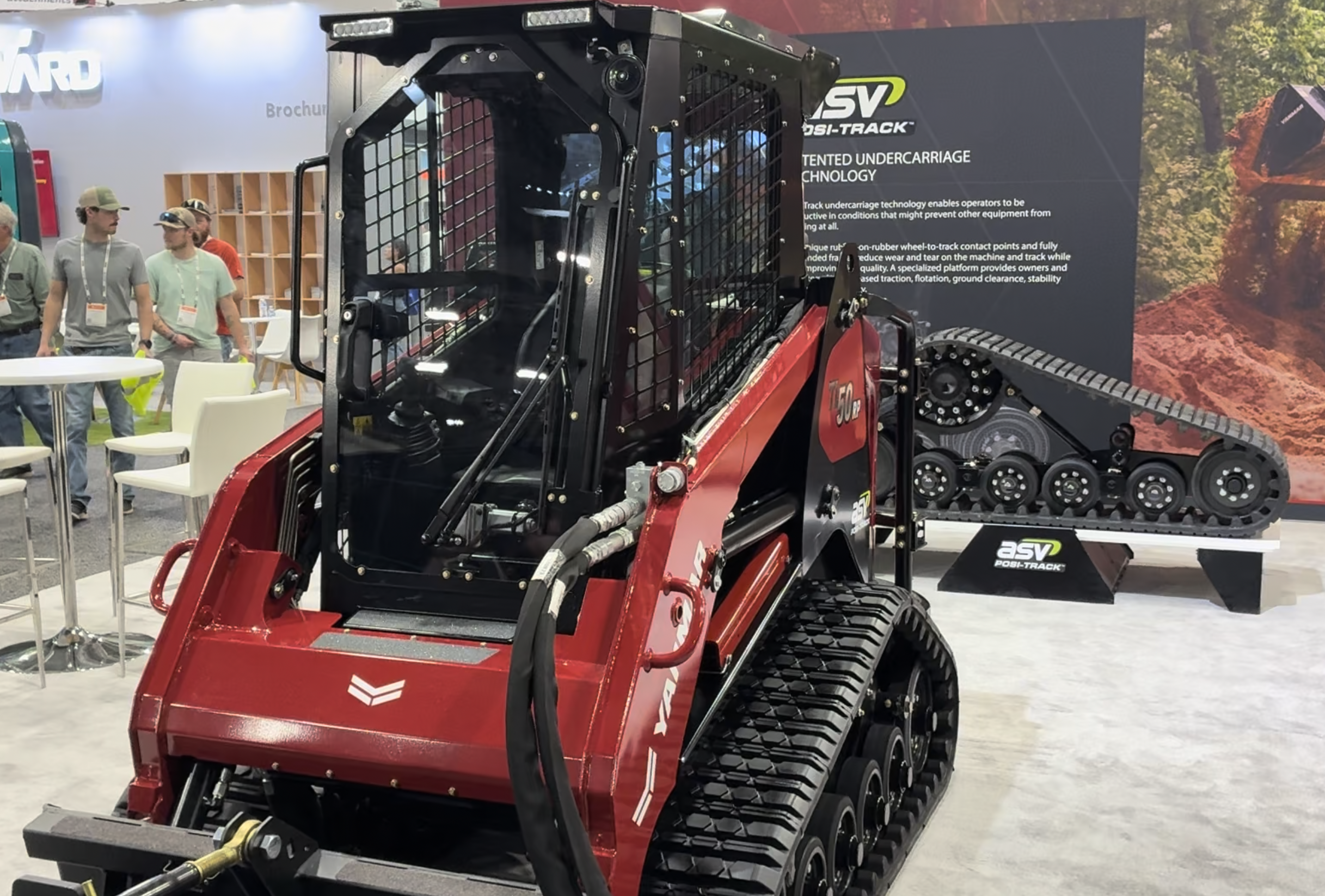 The new Yanmar TL50RP with ASV Posi-Track was unveiled at ConExpo 2026. Yanmar and ASV compact track loaders are being combined into one under the Yanmar brand and color with ASV's signature Posi-Track undercarriage. ASV-branded CTLs in North America will be phased out starting this fall as part of the 'One Yanmar' strategy.