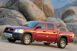 Mitsubishi's last pickup for the U.S. was the midsize Raider, which was discontinued in 2010. Above is a 2007 Raider DuroCross Double Cab.
