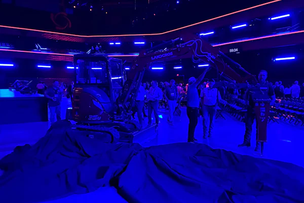 Hitachi CMA reveals its next-gen ZX35U-7 mini excavator with new Landcros name at its dealer meeting July 21 in Fayetteville, Georgia.